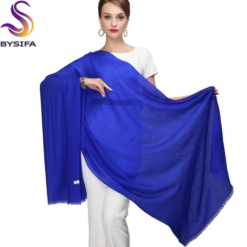 Женский шерстяной шарф однотонный длинный с принтом 100% Натуральная шерсть 210x80 см