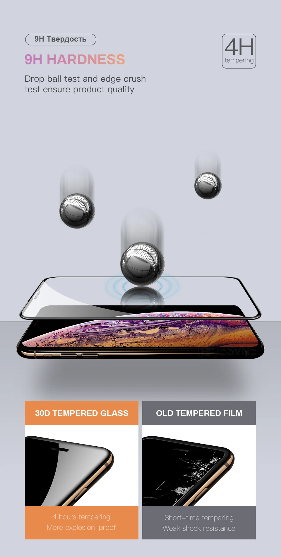 ESVNE полное покрытие 30D закаленное защитное стекло для айфон 6 6s 7 8 Plus стекло на iphone X XS MAX XR защита экрана изогнутый край