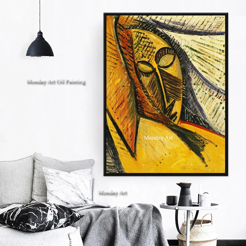 

Handpainted Pablo Picasso Head of Sleeping Woman Oil Painting Home Decor Wall Stickers Wall Stickers Art For Living Room Bedroom