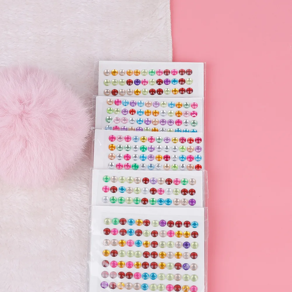 Hot Beauty 4mm Crystal Rhinestones Decor Jewelry Car Decal Styling Accessories Mobile/PC Art Adhesive Stickers | Украшения и
