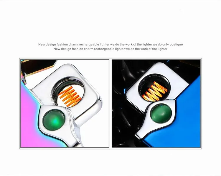 New metal windproof electric heating wire charging pulse USB lighter personality creative cigarette smoker men gift | Дом и сад