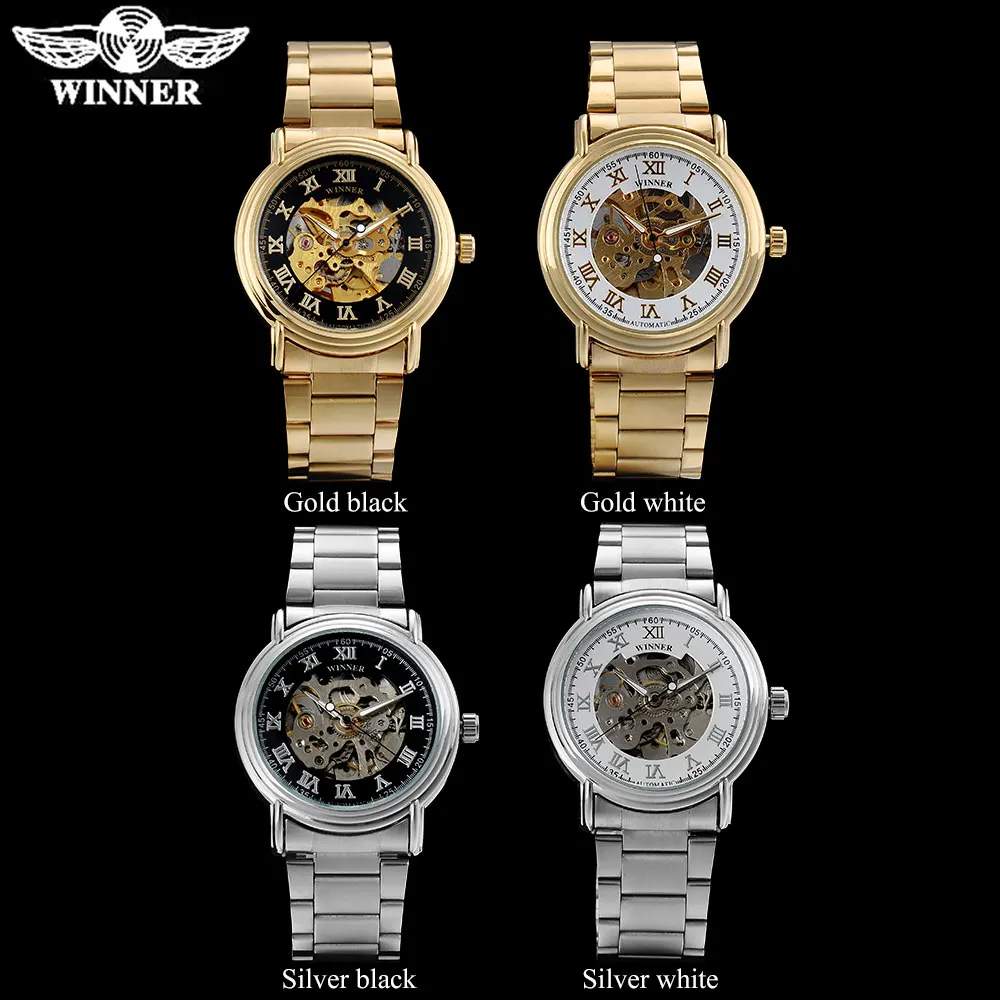 Часы наручные WINNER Мужские механические модные брендовые автоматические со