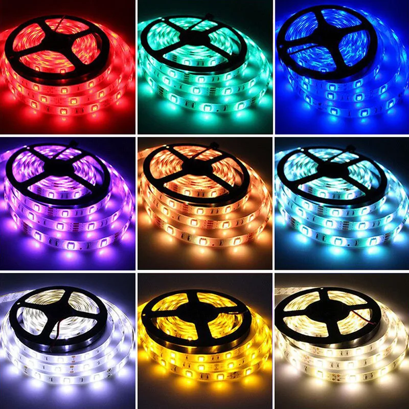 5 м 10 Светодиодная лента 5050 300SMD RGB Гибкая Автомобильная атмосферная декоративная