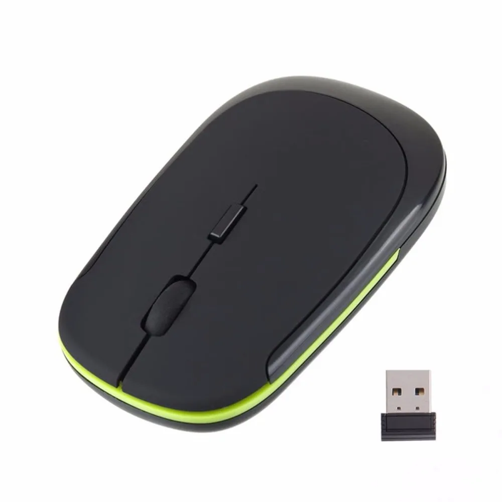 1 шт. 2 4 GHz USB приемник тонкая мини беспроводная оптическая мышь Мыши для