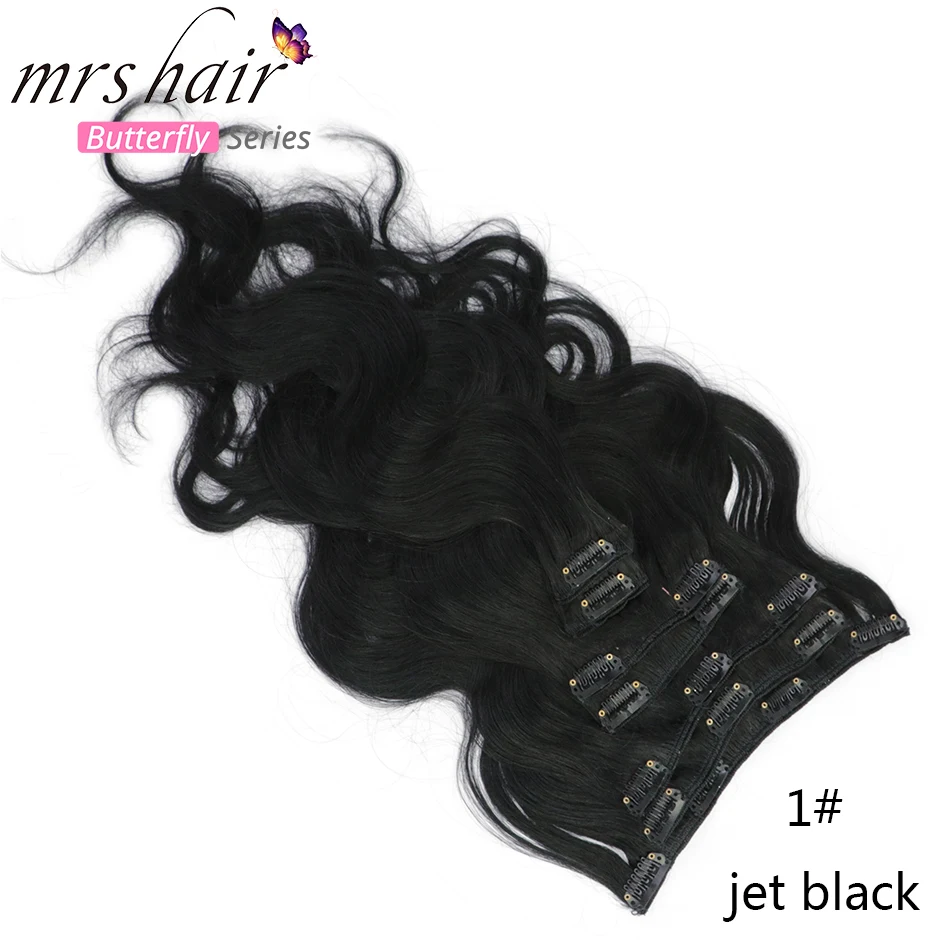 MRS HAIR, объемная волна, 80 г-100 г, человеческие волосы для наращивания на заколках, машинное производство, Remy, человеческие волосы для наращивания на всю голову, натуральные волосы