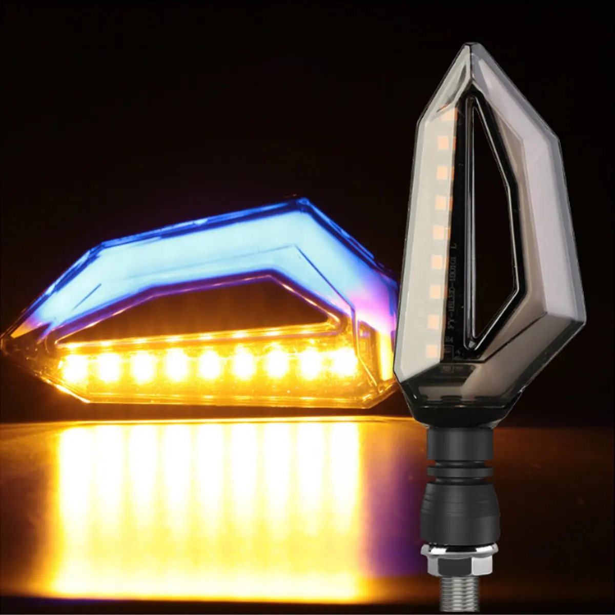 Blue Пара 10 Вт DC12V указатели поворота мигалки светильник 9LED дневной ходовой светильник для универсального мотоцикла прицепа автомобиля - Испускаемый цвет: Blue