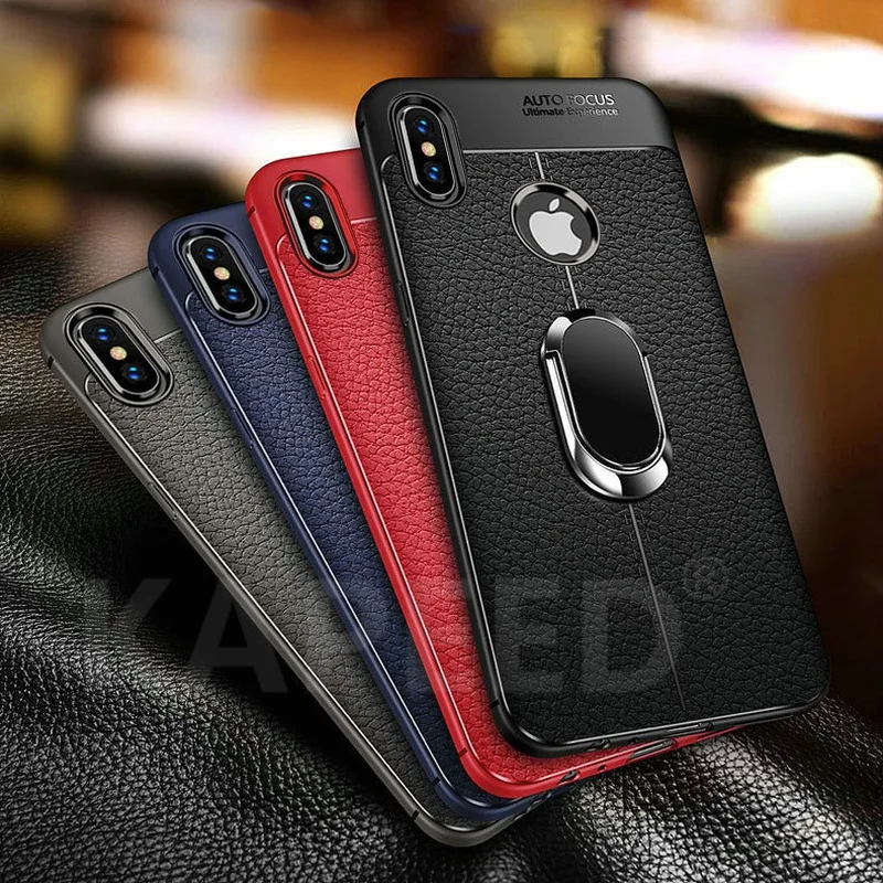 Чехол с магнитным кольцом для Iphone 6 6S 7 8 Plus роскошный мягкий силиконовый чехол