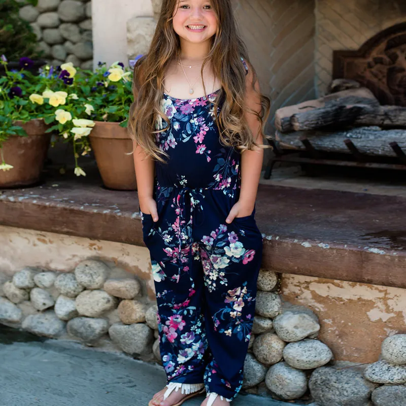 Женский Летний комбинезон без рукавов с цветочным принтом и открытой спиной |