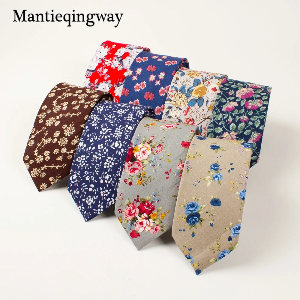 Мужской Хлопковый галстук Mantieqingway с цветочным принтом 6 см | Аксессуары для одежды