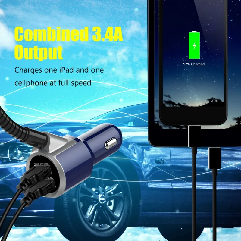 Автомобильный комплект громкой связи с Bluetooth беспроводной fm модулятор двумя usb