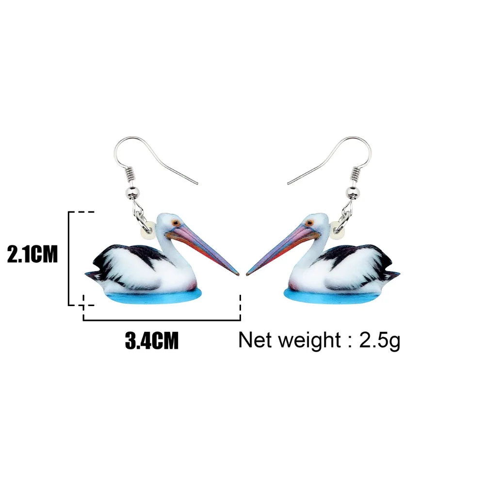 Bonsny Statement Acrylic Pelican Bird Earrings Dangle Drop Unique Animal Jewelry Gift For Women Girls Teen Charms Wholesale New | Украшения