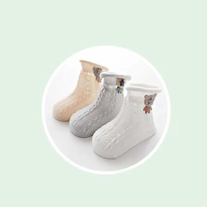 3 пары носков для малышей с бантом хлопоковый новорожденных носки девочек милые