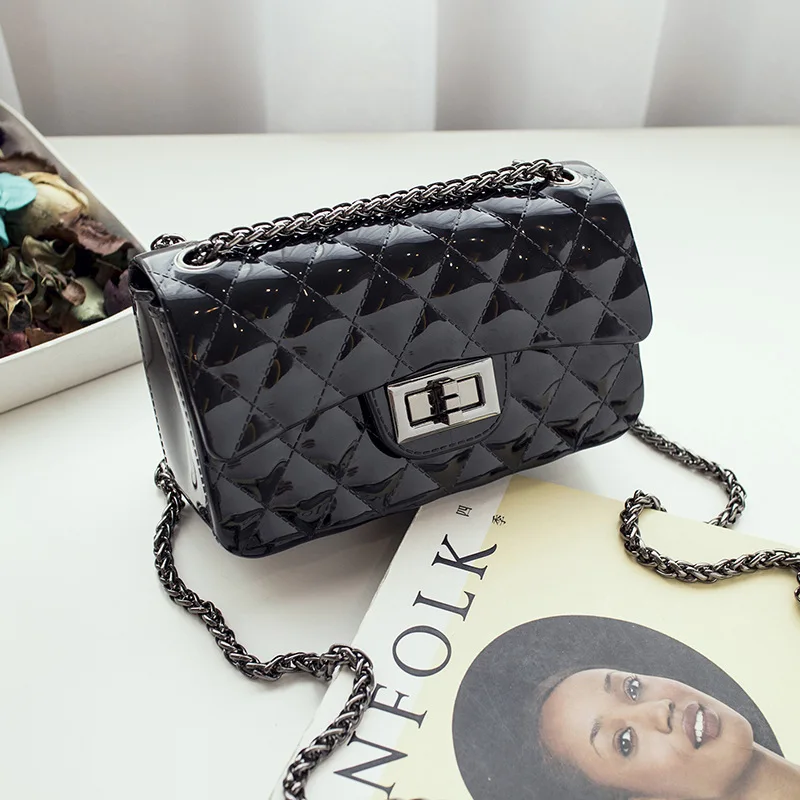 Новинка 2019 женская сумка через плечо ПВХ Мини конфетная цветная ромбовидная