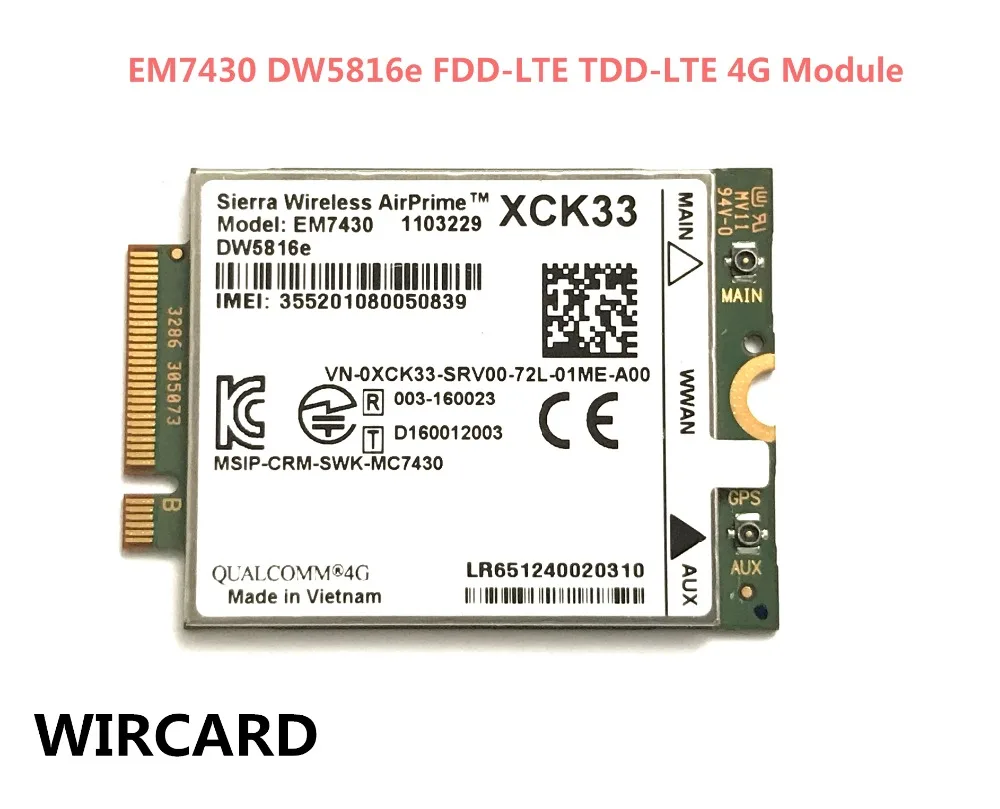 WIRCARD для EM7430 DW5816e GOBI6000 cat6 300M 4G LTE WWAN 7280 7285 7290 7389 7390 7480 E7470|3G модемы| |
