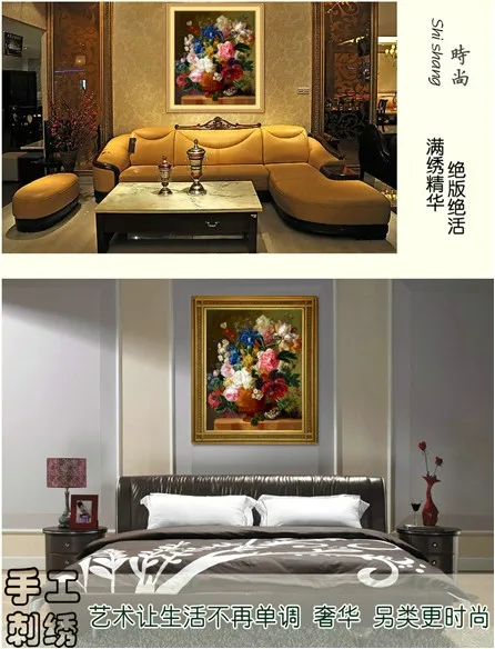 Набор для вышивки крестиком из ткани классическая картина маслом много цветов