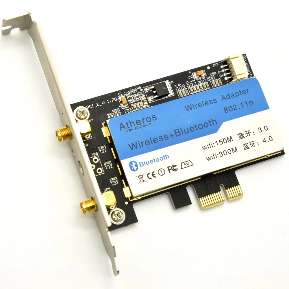 WoWoLink Atheros AR5B225 AR9485 150 Мбит/с PCI E Express Настольный Беспроводной Wi Fi адаптер + Bluetooth 4 0