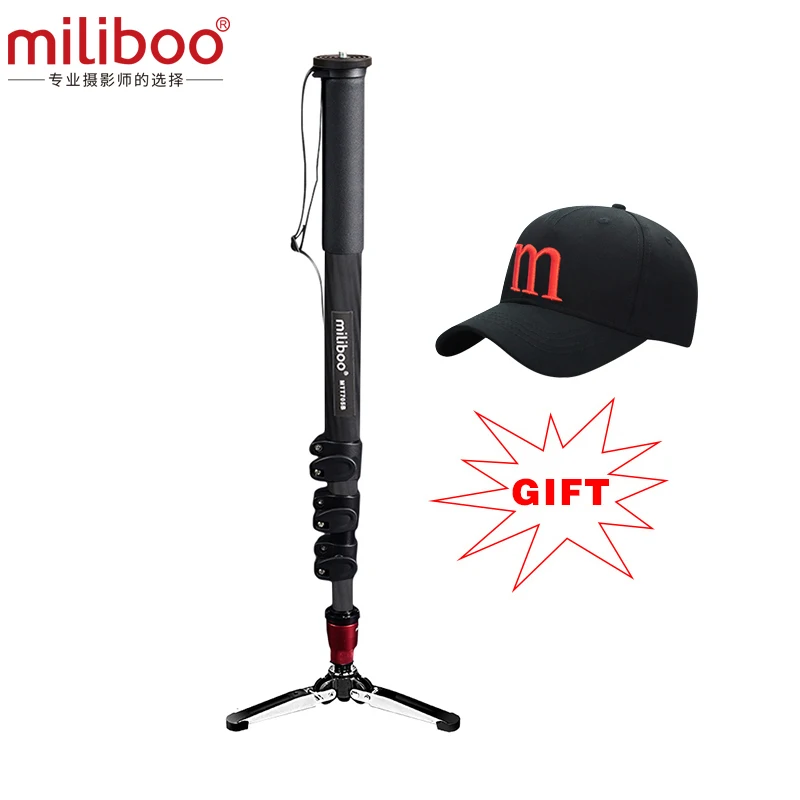 Miliboo MTT705B монопод легкий из углеродного волокна Профессиональный дорожный монопод держатель без гидравлической головки камеры стенд DSLR - Цвет: 705B Carbon Fiber