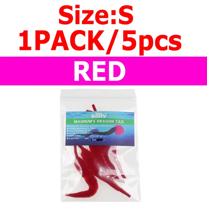 5pcs red 5 шт./упак. Размеры S рыбий мушек Материал Magnum для хвоста дракона для Щука мускусный strearmer Fly приманка для ловли морской рыбы - Цвет: 5pcs red