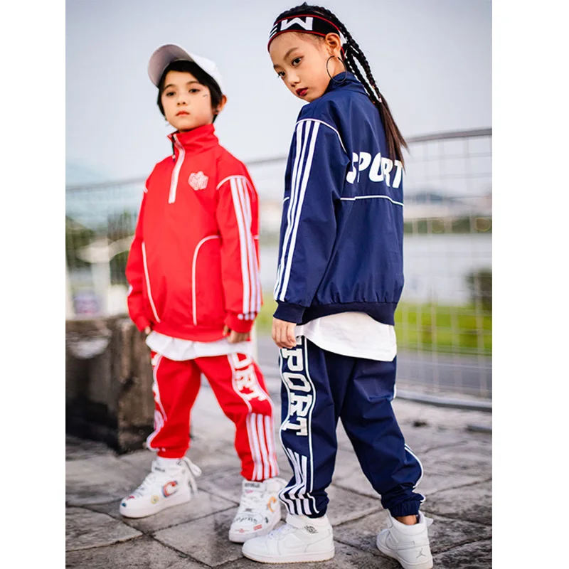 Новый комплект одежды для хип-хопа на девочку и мальчика: куртка и брюки, спортивная одежда для детей ростом от 100 до 170 см.