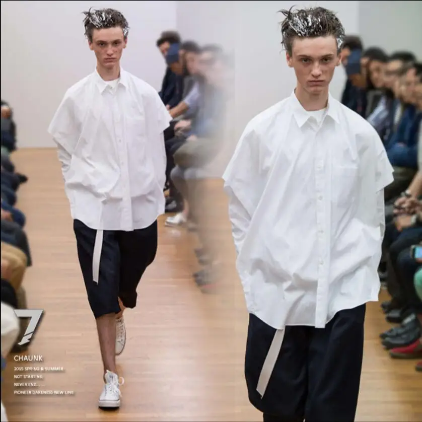 

S-5xl, летняя мужская новая хлопковая рубашка с коротким рукавом, свободная рубашка, Корейская Стильная мужская рубашка для певца