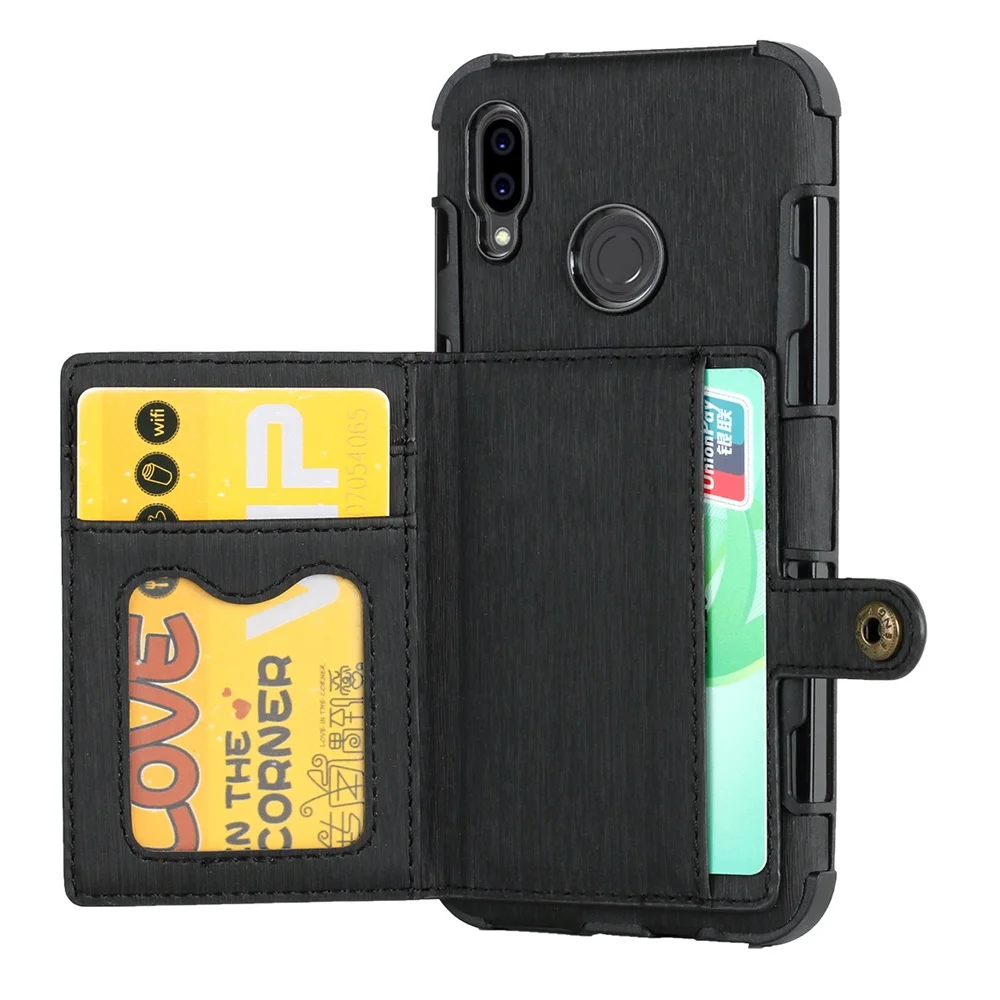 Black Роскошный кожаный бумажник Hawei P30pro, защитный чехол на заднюю панель для huawei P20 P30 Pro Mate10 Mate20 Lite Y6 Y7 Y9 - Цвет: Black