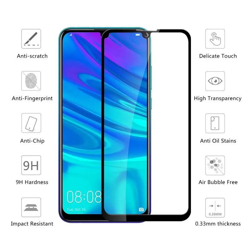 С уровнем твердости 9H полное покрытие Закаленное стекло пленка для Huawei честь 8A 8C