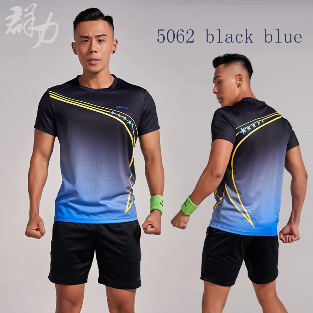 Kunli 2018 new men's women's tennis shirt outdoor sports  clothing running badminton clothing basketball short T-shirt shirt