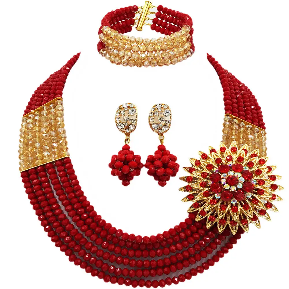 Темно-Непрозрачный комплект ювелирных изделий из красного золота AB в