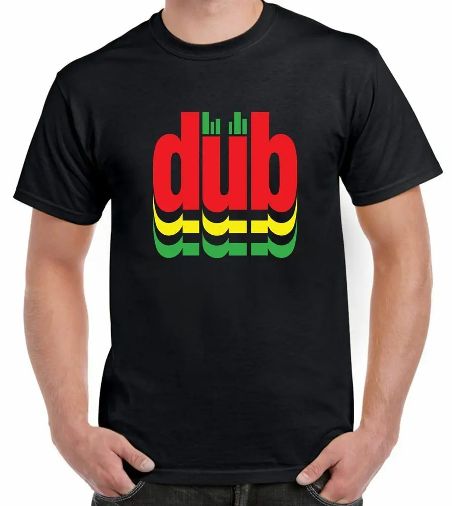 Dub регги логотип Мужская футболка-Раста Боб Марли растафариан 019 модные брендовые