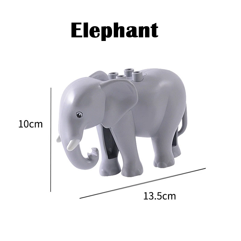 Elephant Duplos модель Животных Фигурки большие строительные блоки наборы Слон Дети Развивающие игрушки для детей Совместимые duploe Major brank - Цвет: Elephant