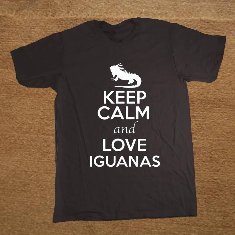 2018 Новый Для Мужчин 'S Повседневное короткий рукав Keep Calm And Love игуаны любитель