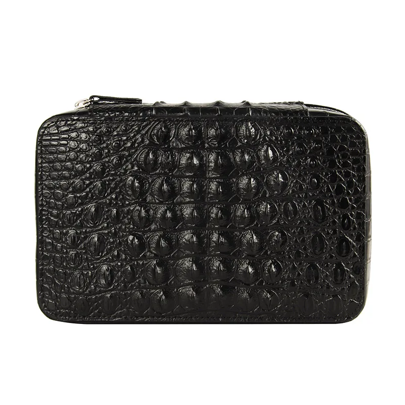 Цигаризм крокодил стиль натуральная кожа сигары Дорожный Чехол Humidor(Black Croco