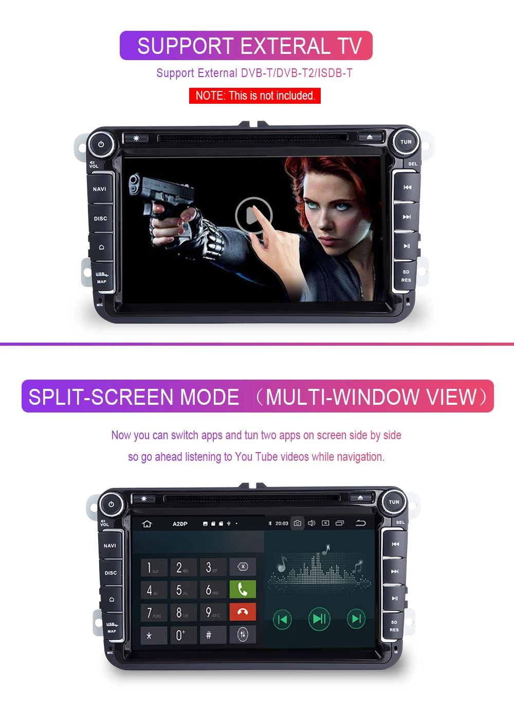 Ips DSP Android 9,0 2 din мультимедийный плеер для быстрого Yeti VW passat b6 golf 4 5 6 Amarok сиденье для Polo Altea leon Толедо Бора радио