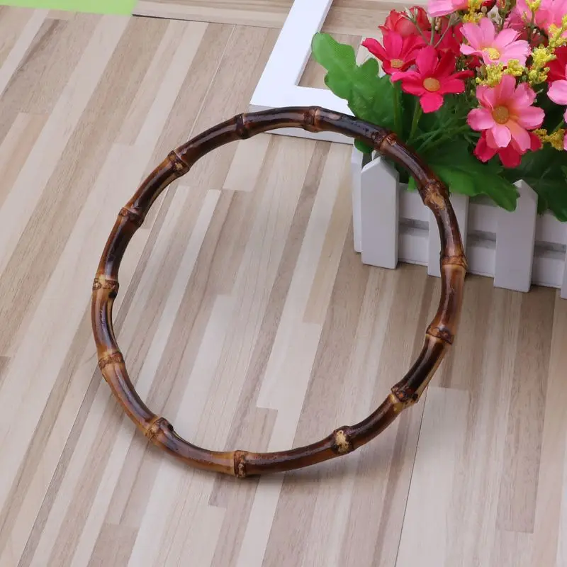 1 x круглые бамбуковые сумки ручки для Сумочка ручной работы DIY аксессуары хорошее