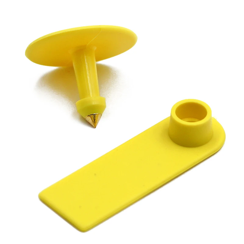Yellow 100 наборов, бирки для ушей для скота, овец, коз, нет слов, вывеска для ушей, идентификационная карта для животных, овцы, свиньи, крупный рогатый скот, оборудование для кормления - Цвет: Yellow