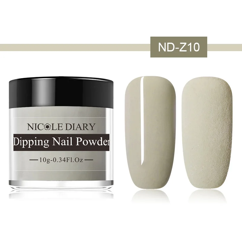 ND-Z10 Nicole Diary 10 г погружающий порошок для ногтей Dip порошок для маникюра в виде раковины перламутровый без лампы, натуральный сухой DIY украшения для ногтей - Цвет: ND-Z10