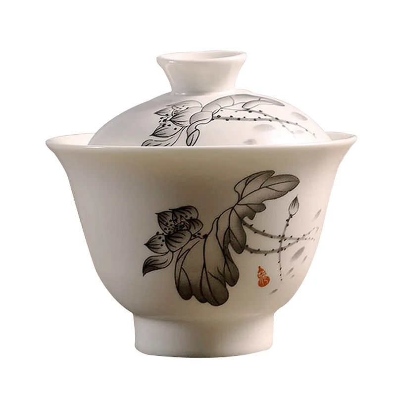 4 различных стиля Цзиндэчжэнь белый фарфор Gaiwan Чайник керамический чайный набор