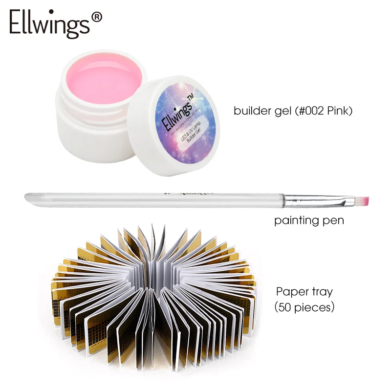 ZHG273 Ellwings набор гелей для дизайна ногтей, гель для наращивания, быстростроительный Гель-лак, впитывающий УФ-волокно, лак для наращивания ногтей, нужен праймер - Цвет: ZHG273