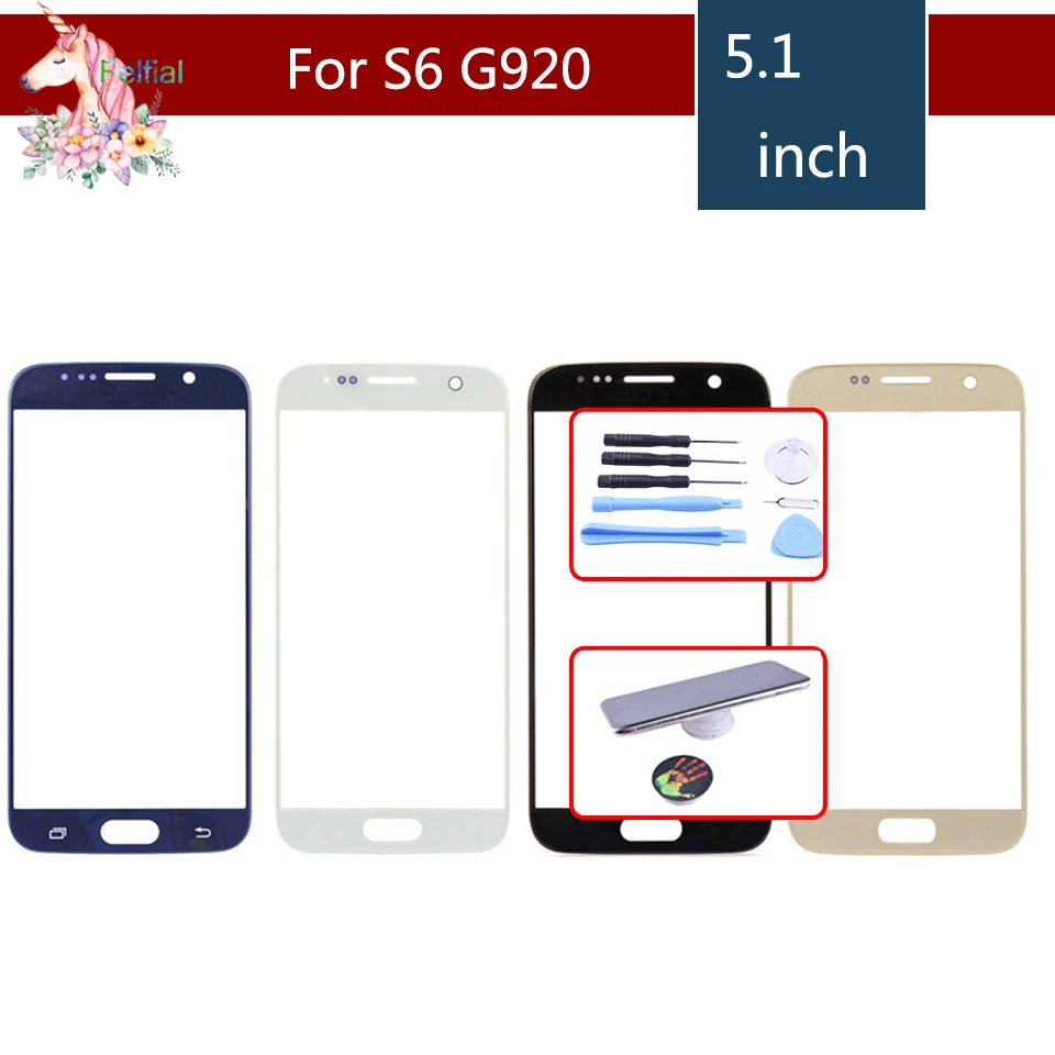 Передняя внешняя стеклянная линза для Samsung Galaxy S6 G920 G920F G9200 замена панели