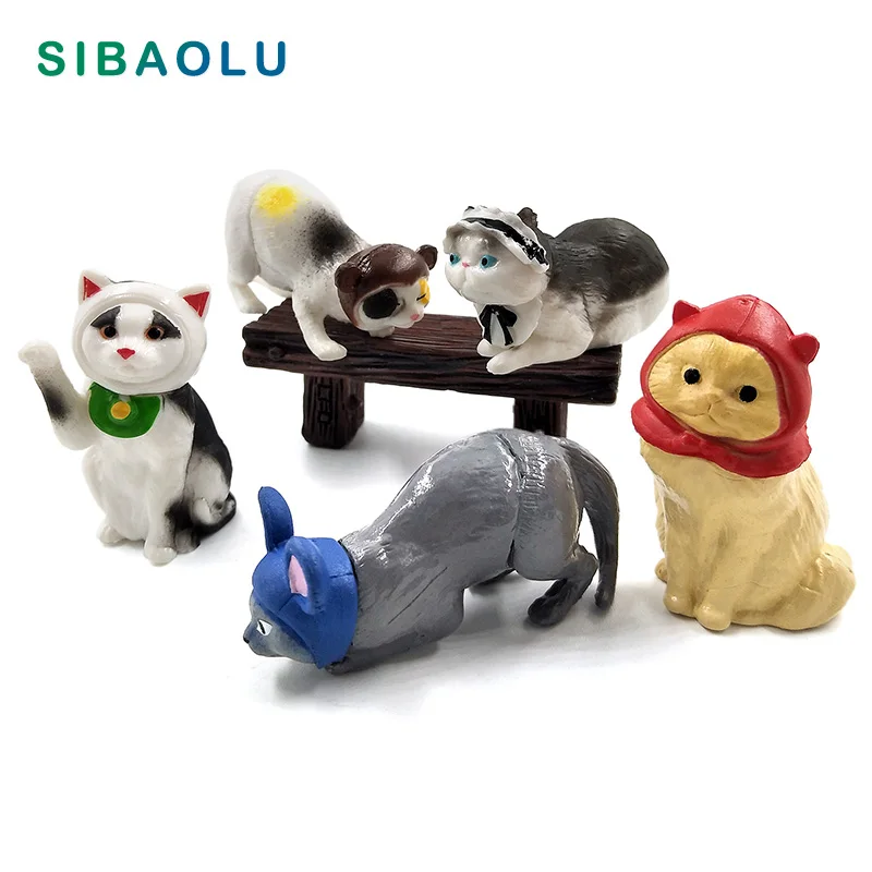 Миниатюрная фигурка котенка в виде кота модель животного домашний декор