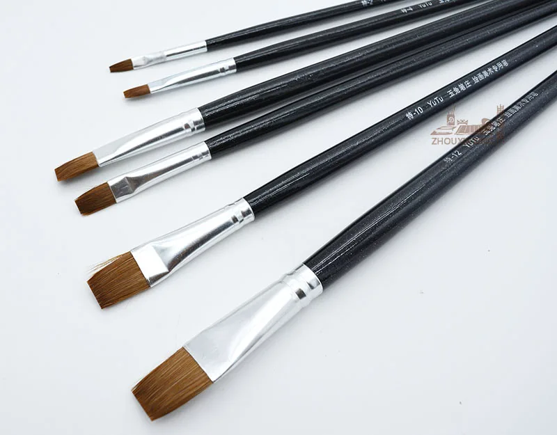 6 шт./компл. черная деревянная ручка для рисования акриловая кисть бесплатная