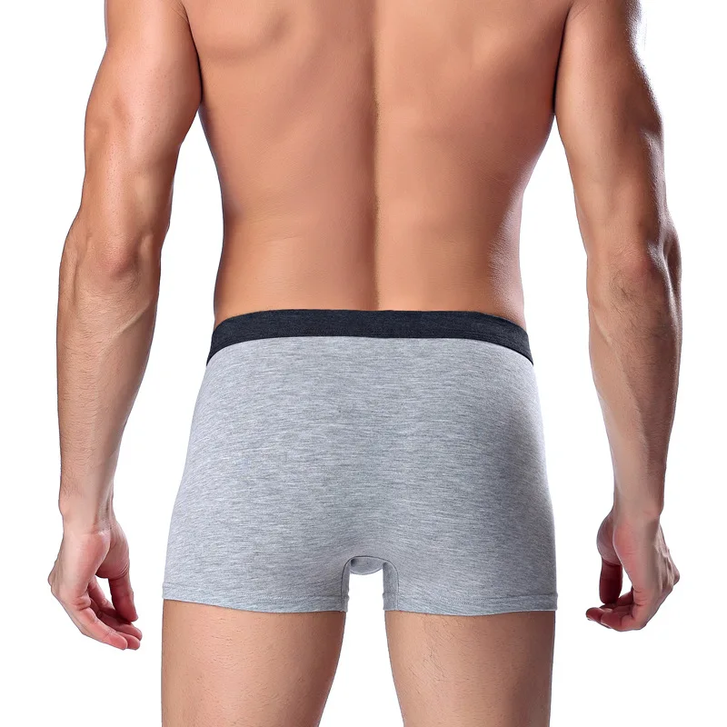 Cueca боксер masculina 94% бамбуковое волокно Мужчины Боксер скольжения homme Шорты Гей