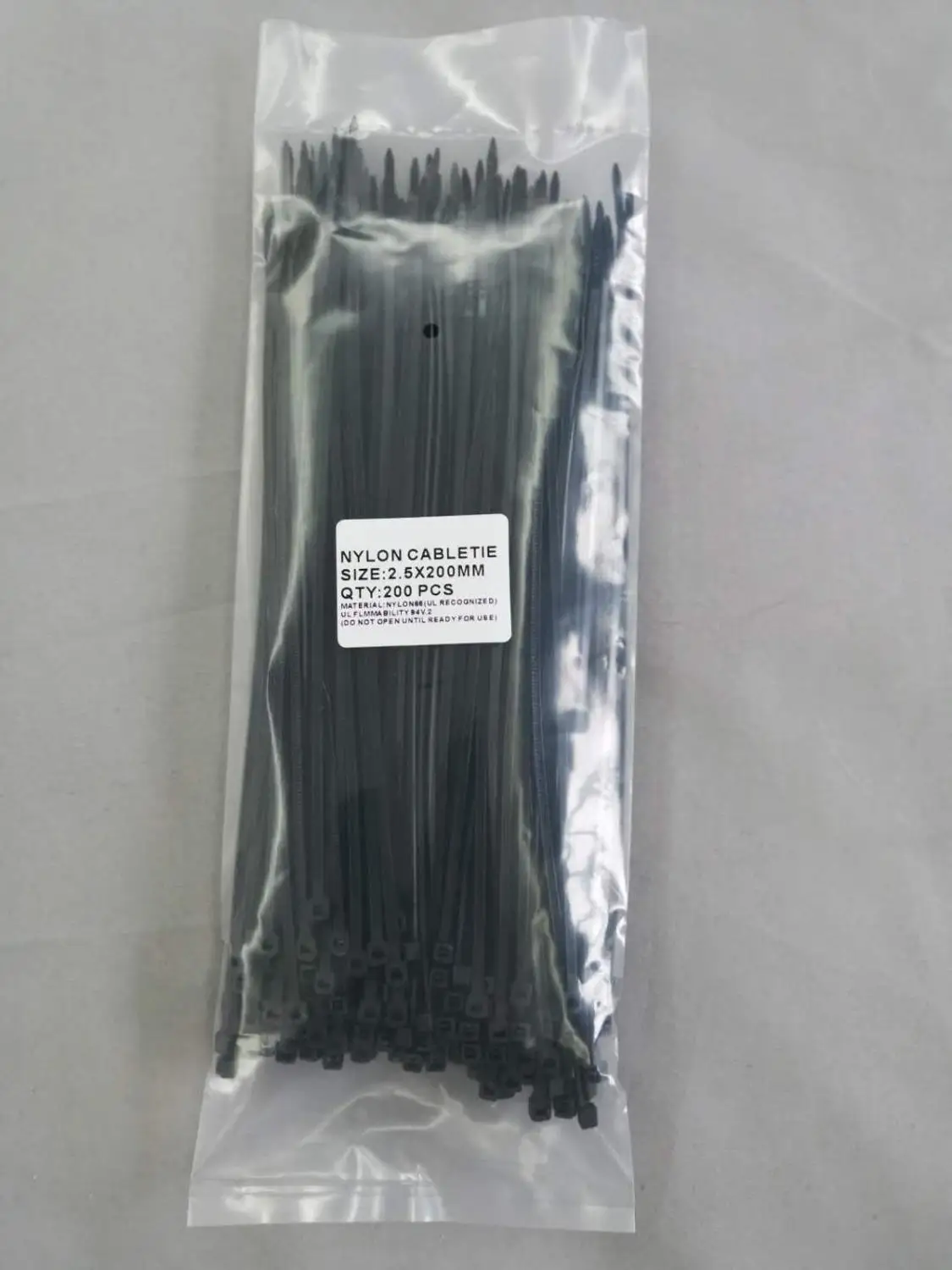 100 шт 200 шт 2,5 мм* 200 мм нейлоновые кабельные стяжки - Цвет: black 200PCS