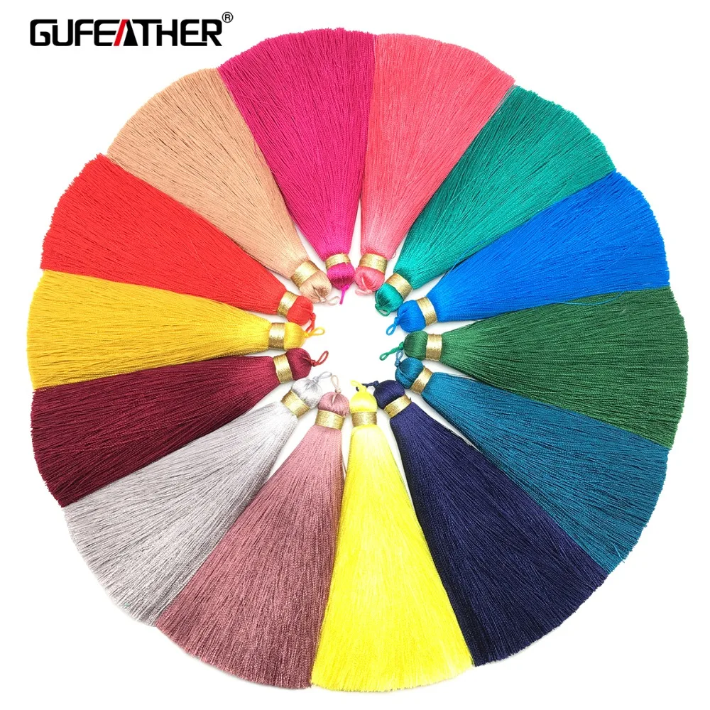 GUFEATHER L164, кисточка, шелковые кисточки, аксессуары для ювелирных изделий, изготовление аксессуаров, ручная работа, ювелирные изделия, diy серьги, изготовление ювелирных изделий