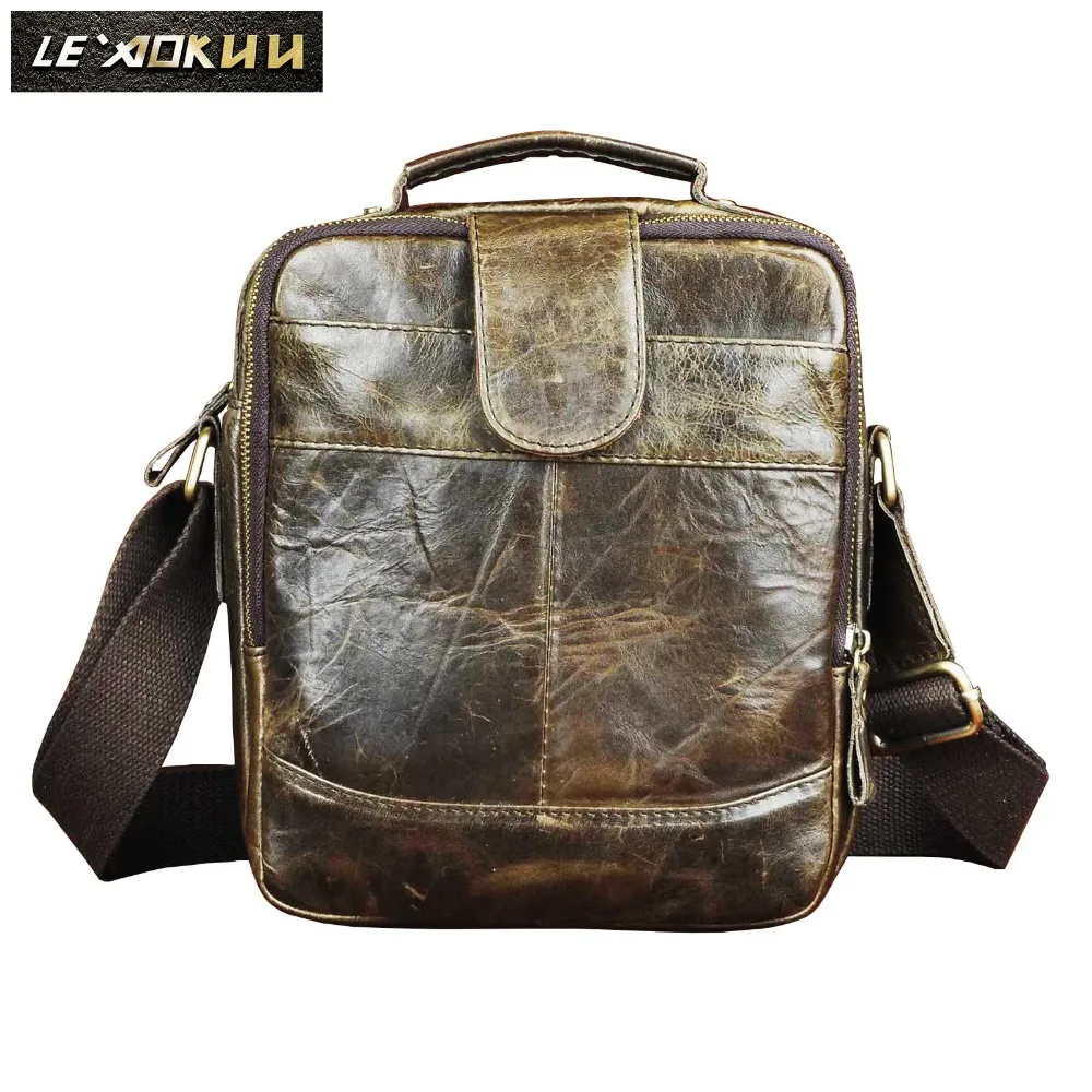 Кожаная мужская повседневная дизайнерская школьная сумка мессенджер через