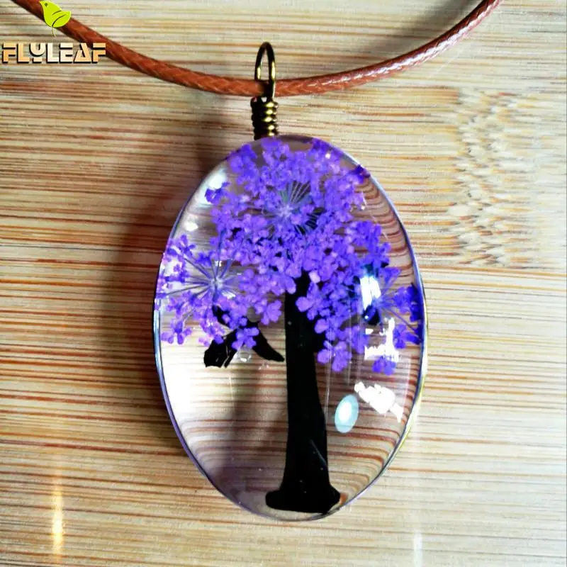 Flyleaf 2017 натуральные сухие цветы ручной работы Длинные ожерелья и подвески для