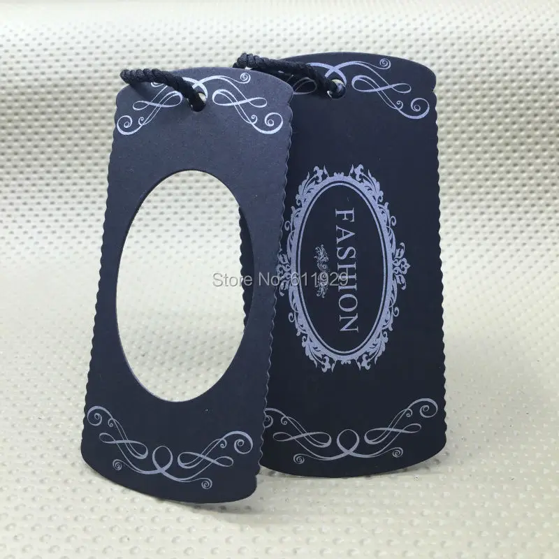 Изготовленная на заказ одежда черная матовая бумажная бирка/Ювелирная ценовая