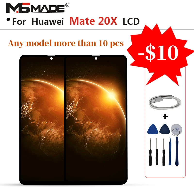 Для huawei mate 20X lcd mate 20 X дисплей сенсорный экран дигитайзер запасные части с рамкой для mate 20X дисплей