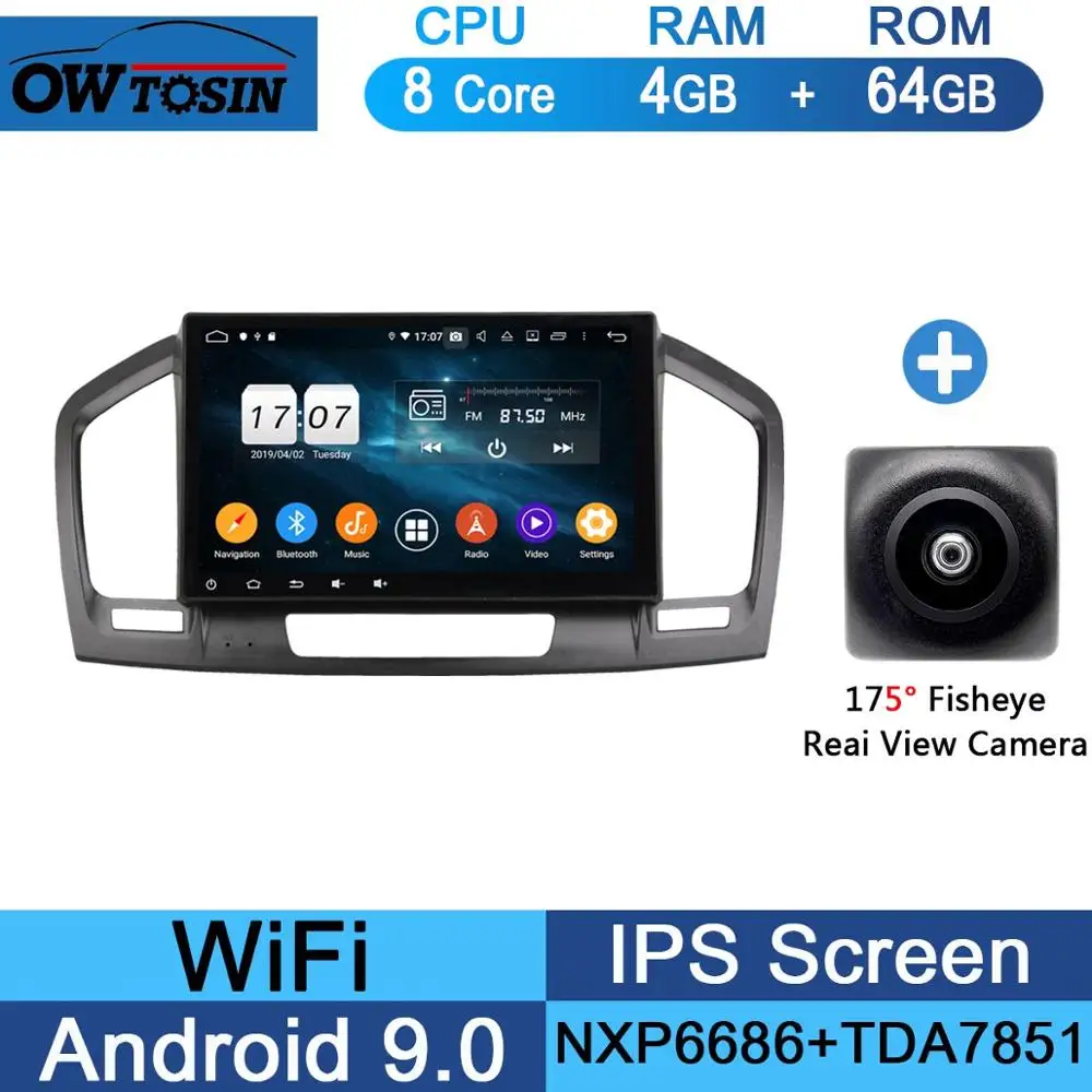 Android 9,0 ips 8 ядерный 4 Гб ram+ 64 ГБ rom Автомобильный DVD радио плеер gps для Opel Vauxhall Holden Insignia 2008-2013 DSP CarPlay ADAS - Цвет: 64G Fisheye Camera
