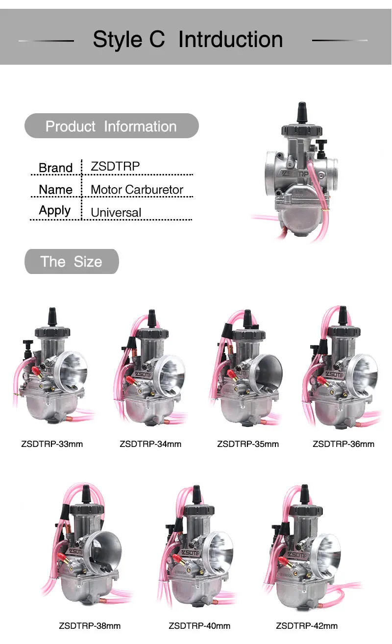 ZSDTRP KEIHIN PWK 33 34 35 36 38 40 42 мм мотоцикл карбюратор для Honda Yamaha ATV велосипеды грязи гонки 2 T/4 T двигатель Carb